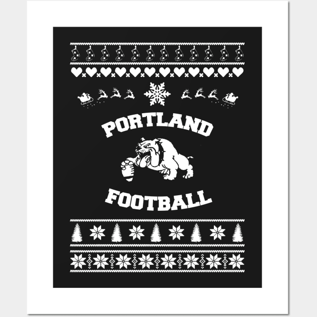 Merry Christmas Football Dog Wall Art by bryanwilly